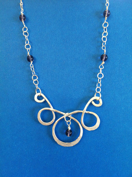 Hammered Aluminum Pendant Necklace